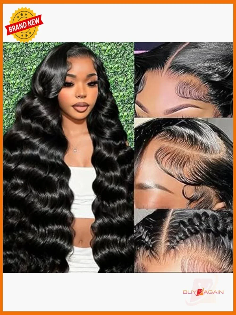 13x6 Lace Front Wig Human Hair Body Wave 180 Density Pre-Plucked Glueless 28